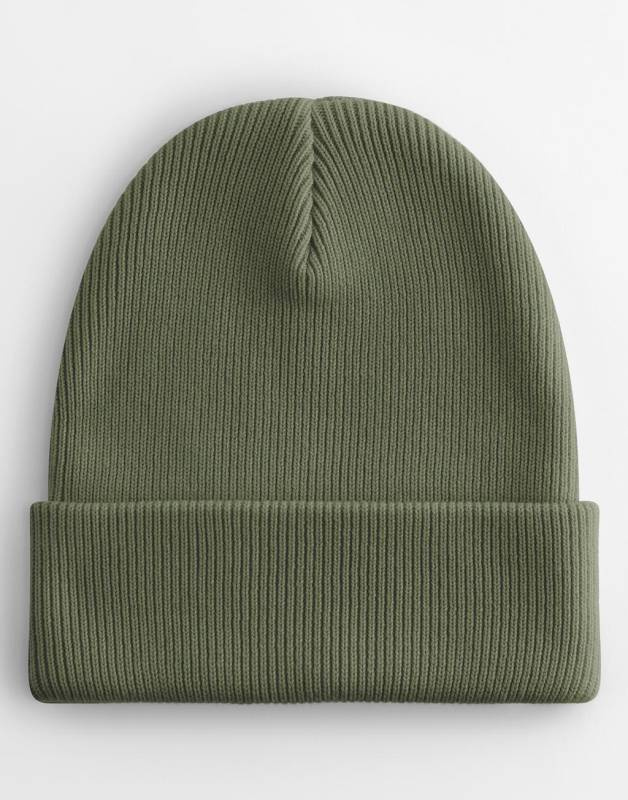 Organic Cotton Original Cuffed Beanie, Olive Green – Beechfield (1)