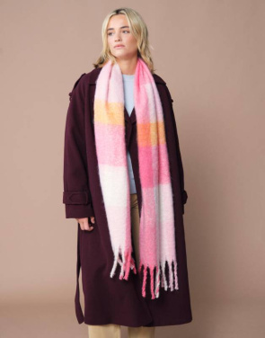 Fluffy Check Scarf, Grey Check – Beechfield (3)