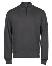 Ribbed Interlock Half Zip, dark grey