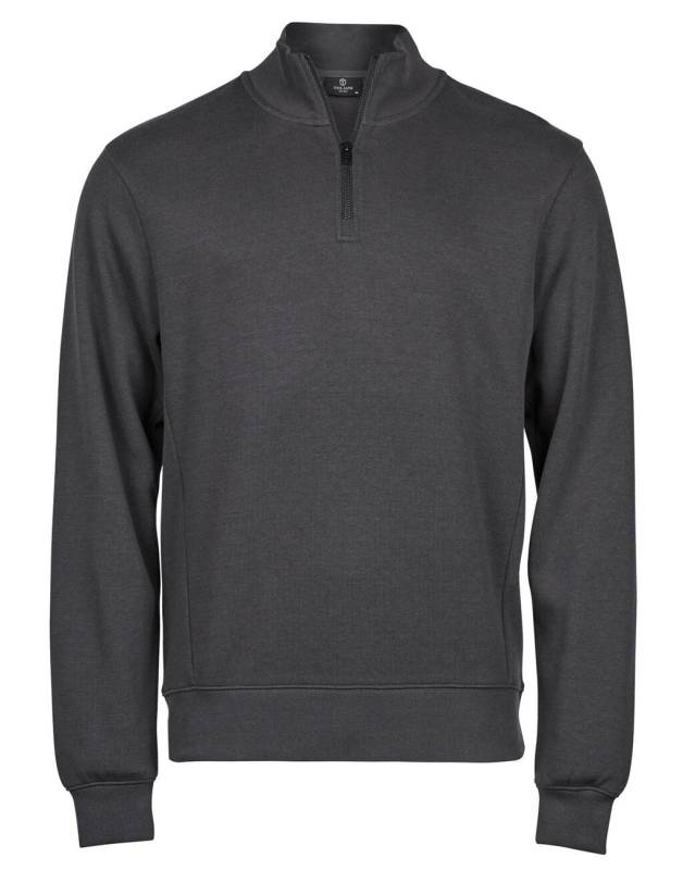 Ribbed Interlock Half Zip, dark grey – Tee Jays (1)