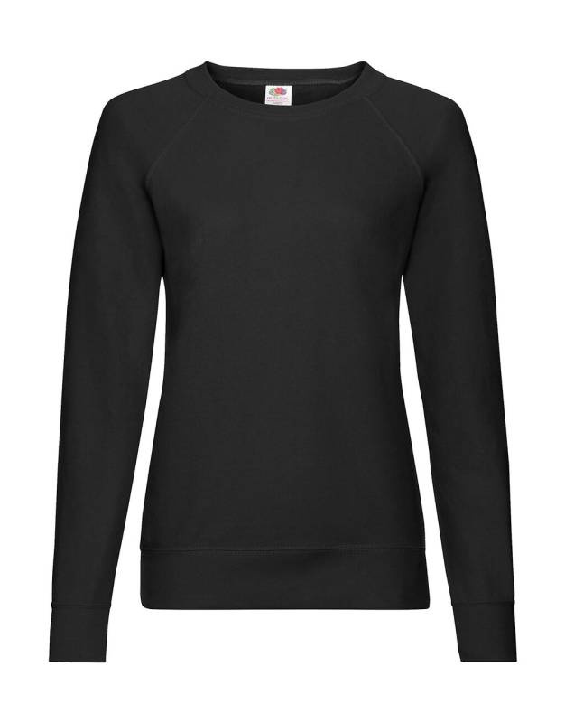 Ladies Lightweight Raglan Sweat, black – Fruit of the Loom (1)