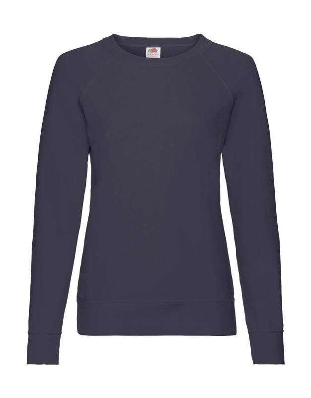 Ladies Lightweight Raglan Sweat, deep navy – Fruit of the Loom (1)