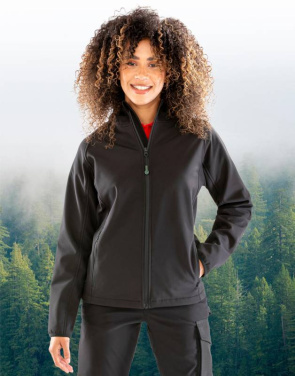 Women's Recycled 3-Layer Hooded Softshell, black – Result Recycled (2)