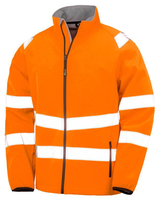 Recycled Printable Safety Softshell, Fluorescent Orange – Result Recycled (1)