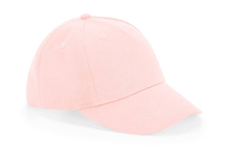 Junior Organic Cotton 5 Panel Cap, Powder Pink – Beechfield (1)
