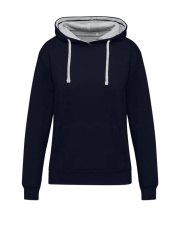 Originals Contrast Hooded Sweat Women, Dark Black/Light Oxford