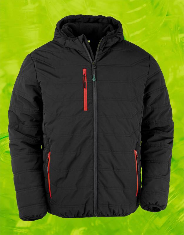 Black Compass Padded Winter Jacket, black/red – Result Recycled (1)