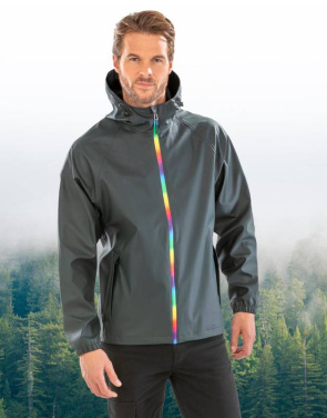 Prism PU Waterproof Jacket with Recycled Backing, Black Olive – Result Recycled (2)