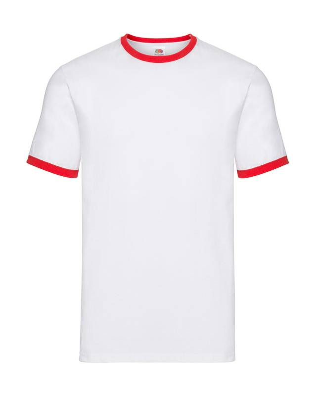 Ringer T, white/red – Fruit of the Loom (1)