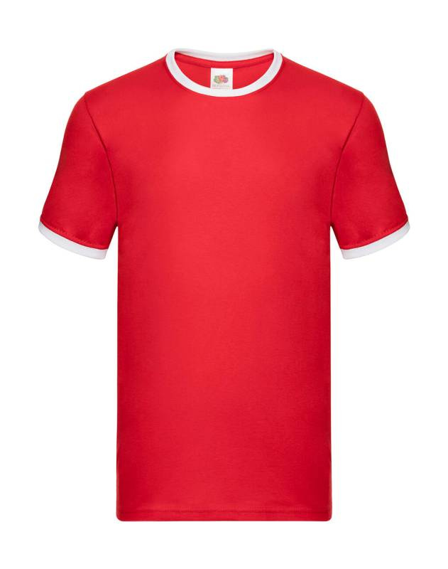 Ringer T, red/white – Fruit of the Loom (1)