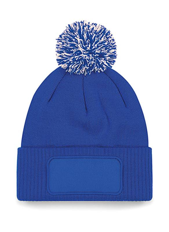 Snowstar® Patch Beanie, bright royal blue/off white – Beechfield (1)