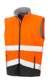 Printable Safety Softshell Gilet, Fluorescent Orange/Black
