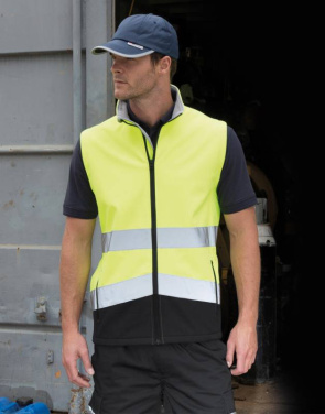 Printable Safety Softshell Gilet, Fluorescent Orange/Black – Result Safe-Guard (2)