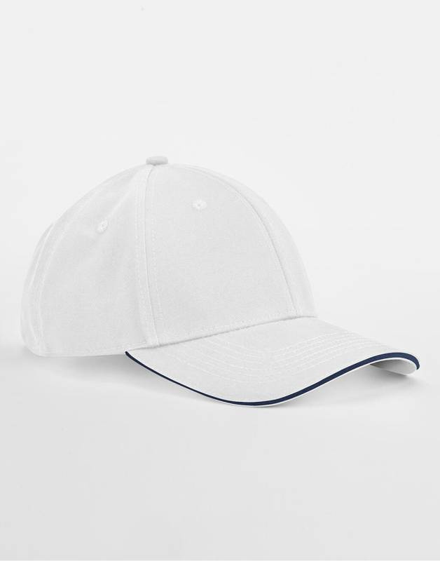 EarthAware® Clas. Org. Cotton 6 Panel Sandwich P., white/French navy – Beechfield (1)