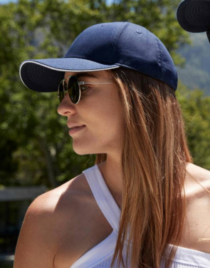 EarthAware® Clas. Org. Cotton 6 Panel Sandwich P., white/French navy – Beechfield (2)