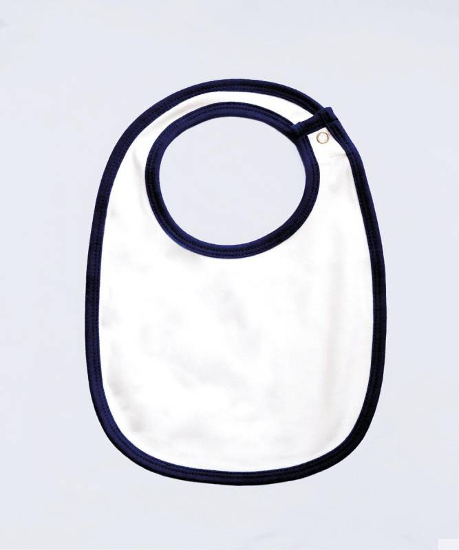 Single Layer Bib, white/nautical navy – Babybugz (1)