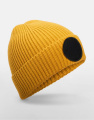 Circular Fashion Patch Beanie, Mustard/Black