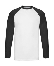 Valueweight Long Sleeve Baseball T, white/black