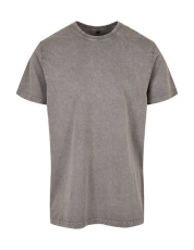 Acid Washed Round Neck Tee, Asphalt