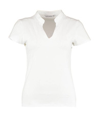 Regular Fit Mandarin Collar Top, white
