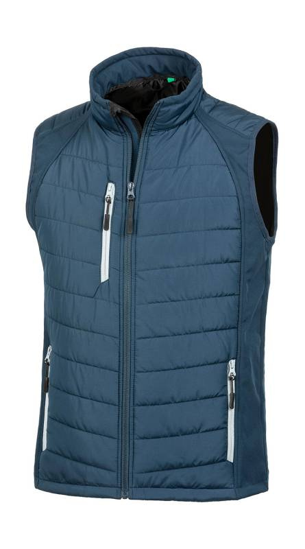 Compass Padded Softshell Gilet, navy/grey – Result Recycled (1)