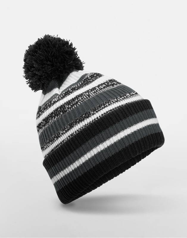 Multi-Sport Fan Beanie, Black/Graphite Grey/White – Beechfield (1)