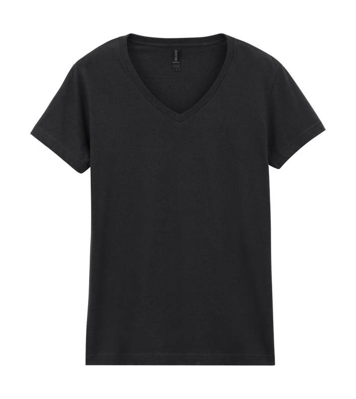 Softstyle Women's V-Neck T-Shirt, black – Gildan (1)