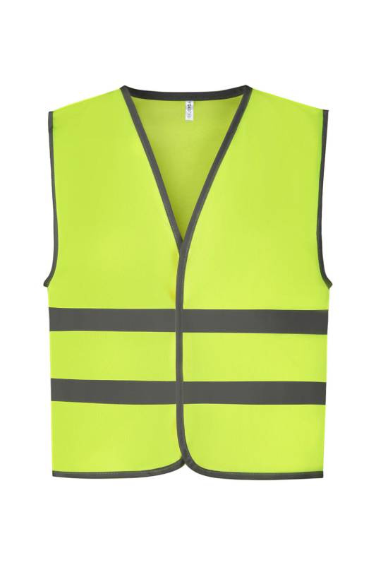 Kids Fluo Reflective Border Waistcoat, fluorescent yellow – Yoko (1)
