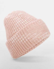 Chunky Knitted Patch Beanie, Strawberry Haze