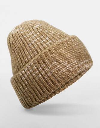 Chunky Knitted Patch Beanie, Espresso Haze – Beechfield (1)