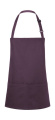 Short Bib Apron Basic with Buckle and Pocket, Aubergine