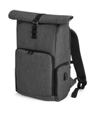 Q-Tech Charge Roll-Top Backpack, Granite Marl