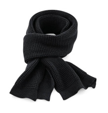Classic Waffle Knit Scarf, black