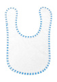 Arno Baby Bib, White/Baby Blue