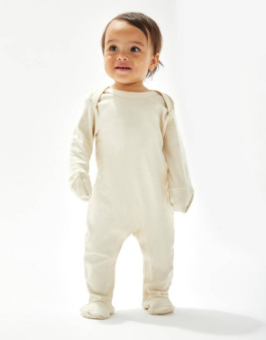 Baby Sleepsuit with Scratch Mitts, Organic Natural – Babybugz (2)