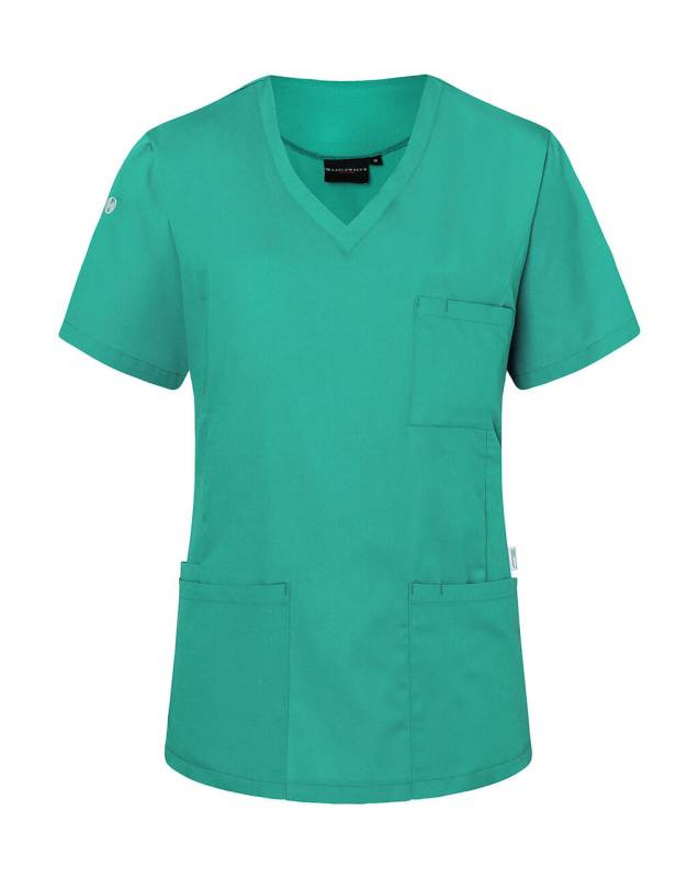 Ladies' Slip-on Tunic Essential Short Sl., Emerald Green – Karlowsky (1)
