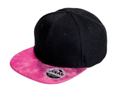 Bronx Glitter Flat Peak Snapback Cap, Black/Pink
