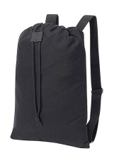 Sheffield Cotton Drawstring Backpack, Black Washed