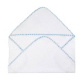 Po Hooded Baby Towel, White/Baby Blue