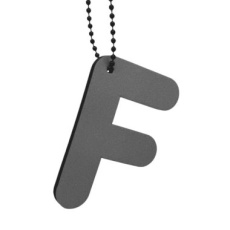 Reflective letter F