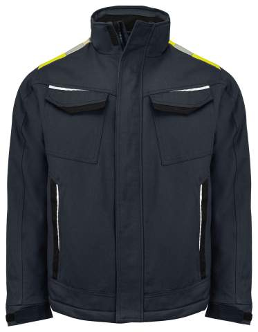 5438 PADDED JACKET COTTON, Black/Yellow – ProJob (1)