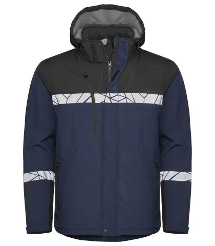7400 SOFTSHELL JACKET 9910-VIZ, Navy/Black - ProJob (1)