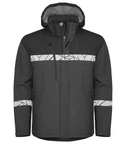 7400 SOFTSHELL JACKET 9910-VIZ, Grey/Black - ProJob (1)