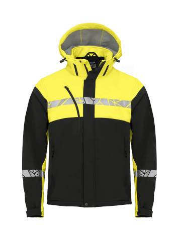 7400 SOFTSHELL JACKET 9910-VIZ, Black/Yellow - ProJob (1)