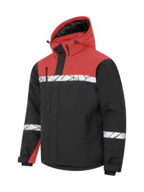7413 SOFTSHELL JACKET, PADDED 9910-VIZ, Black/Red - ProJob (3)