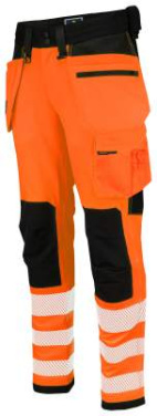 6573 WAISTPANT STRETCH EN ISO 20471 CLASS 2, Orange/Black - ProJob (2)