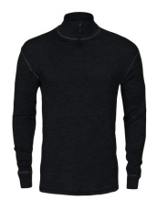 3107 UNDERSHIRT POLO, WOOL, Black