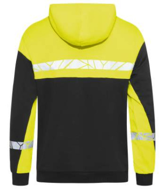 7104 HOODJACKET 1/2 ZIP 9910-VIZ, Black/Yellow - ProJob (4)