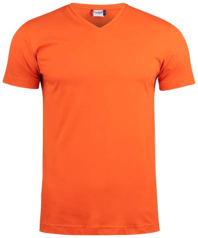 Basic-T V-neck, blood orange – Clique (1)