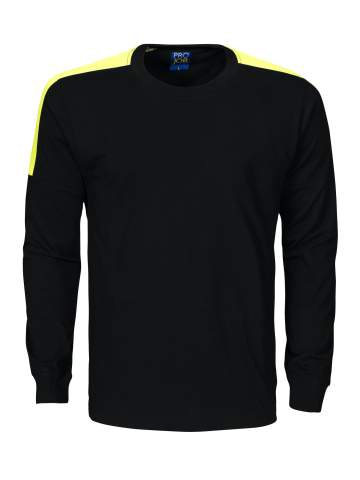 2020 T-SHIRT LONG SLEEVED, Black/Yellow – ProJob (1)